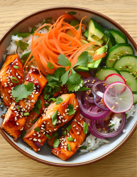 Sweet and Spicy Salmon Bowls Recipe