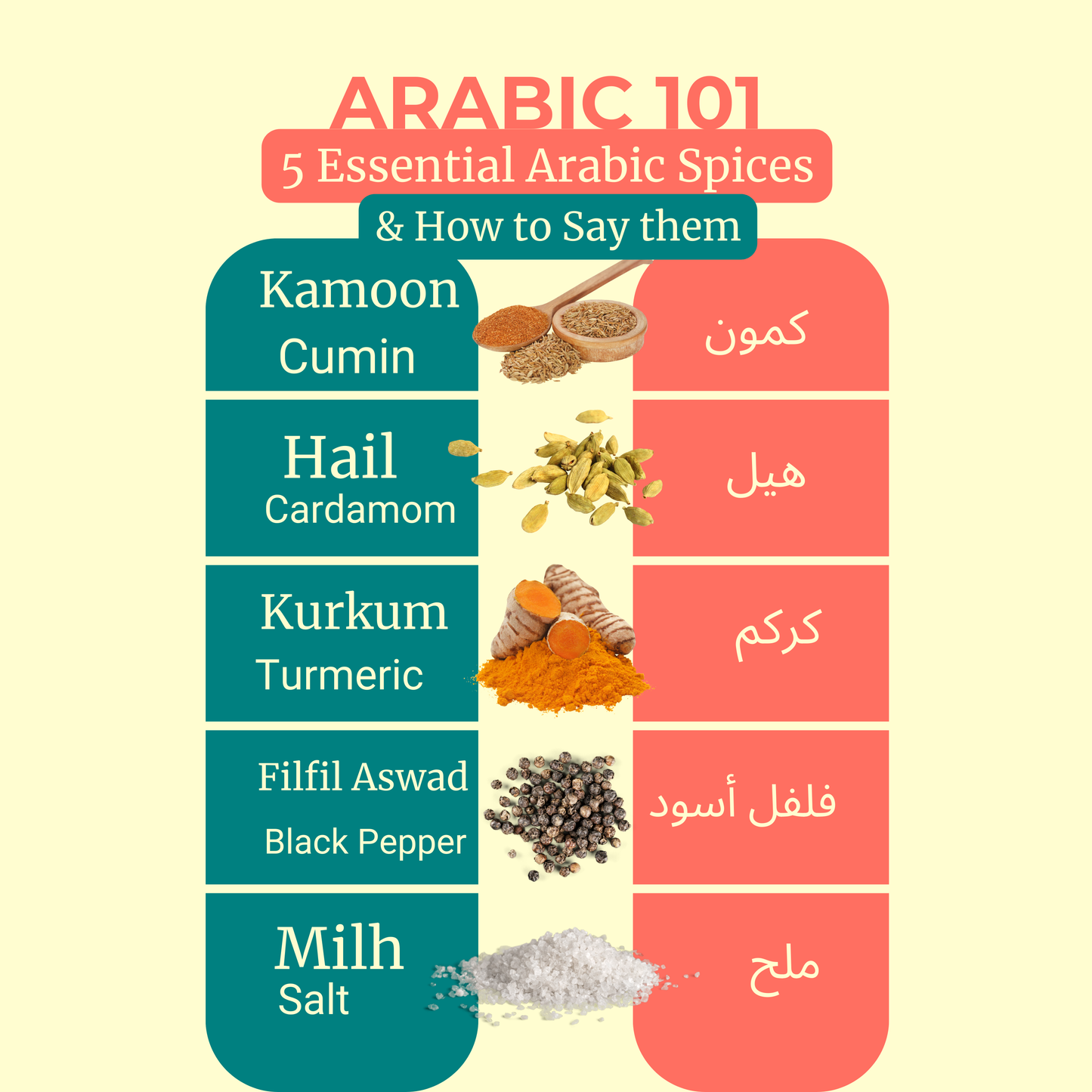 Arabic 101 Cards - 6 Digital Cards