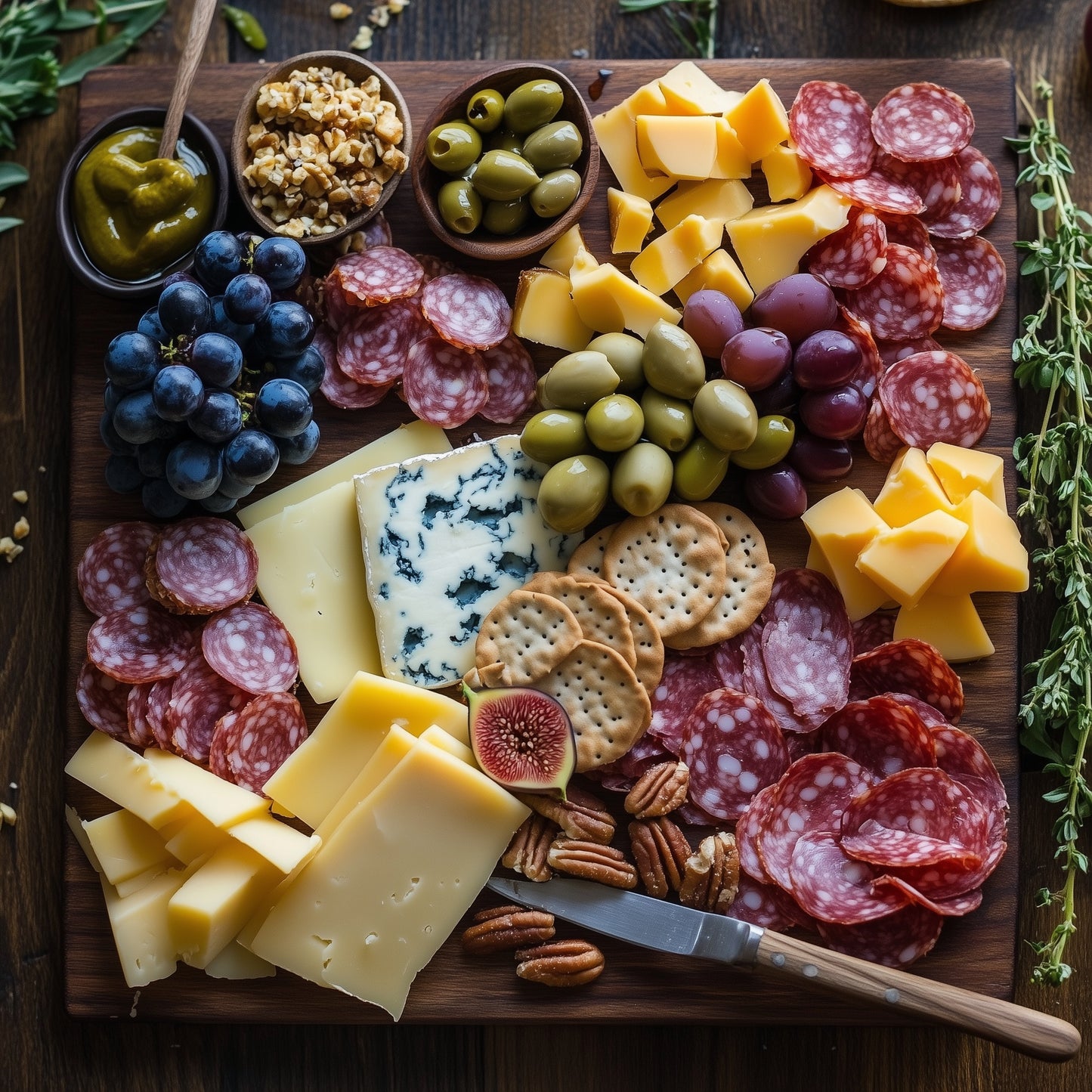 Artisan Charcuterie Board with Fine Cheeses & Meats – AI Food Image (Digital Download)