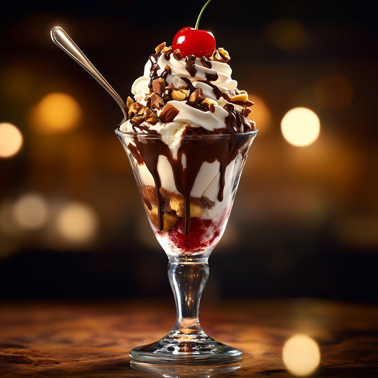 Ice Cream Sundae with Chocolate & Nuts – AI Food Image (Digital Download)