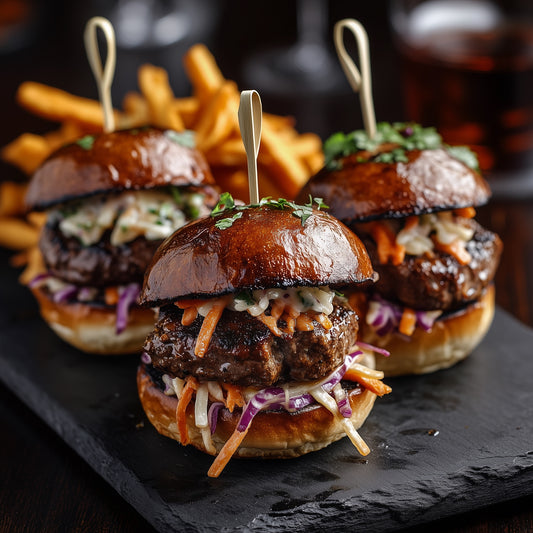 Mini Gourmet Sliders with Caramelized Onions – AI Food Image (Digital Download)
