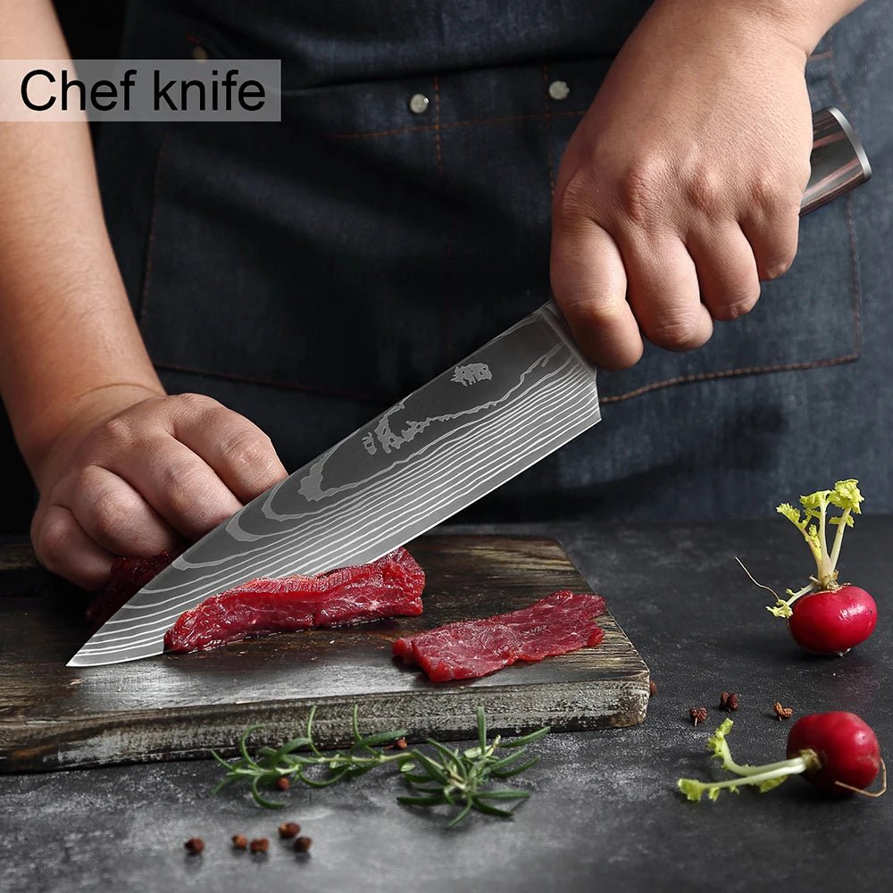 Kitchen Chef Knives Set High Carbon Stainless Steel