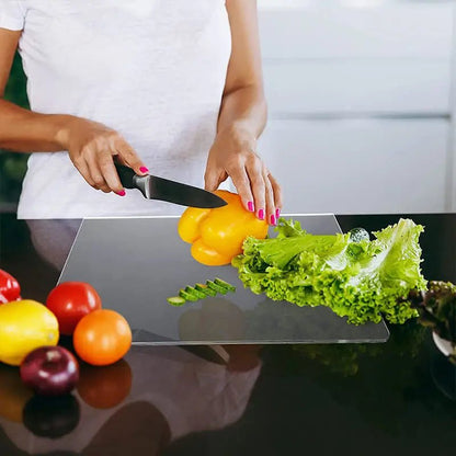 Acrylic Anti-slip Transparent Cutting Board with Lip for Kitchen Counter