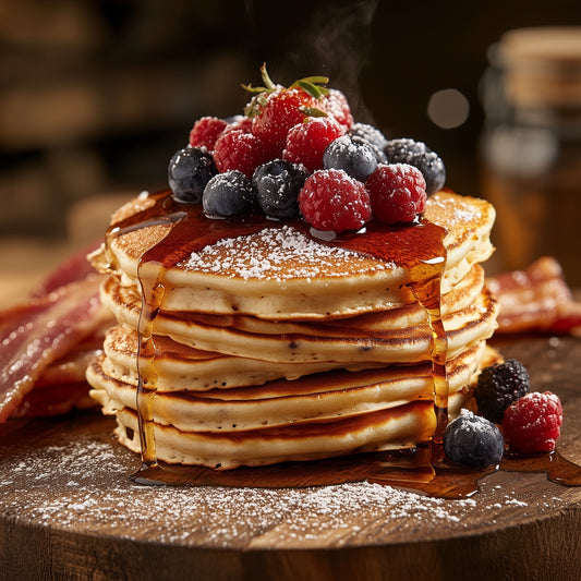 Stack of Buttermilk Pancakes with Maple Syrup – AI Food Image (Digital Download)